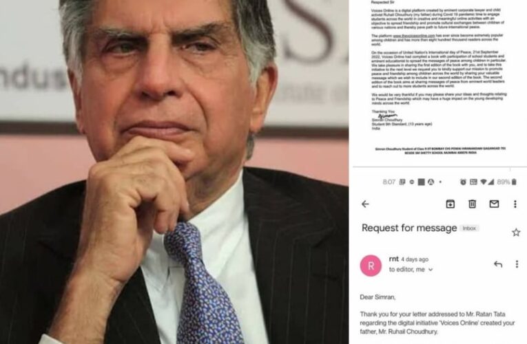 Blessings and Good Wishes from Mr. Ratan Tata